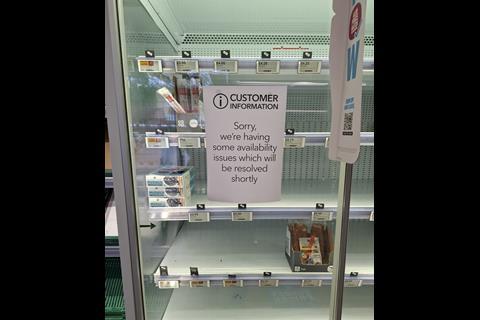 coop availability shortages empty supermarket shelves